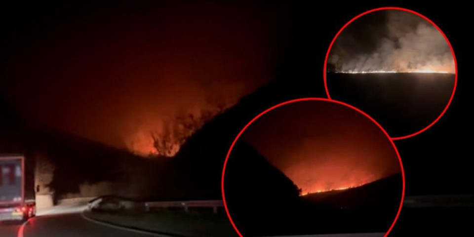 Vatra guta sve pred sobom! Jezivi požar "progutao" brdo i kreće se ka magistralnom putu (VIDEO)