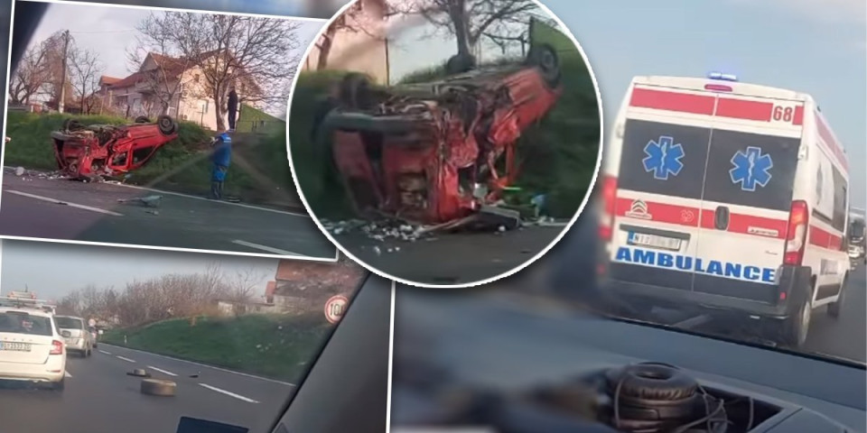 Detalji stravičnog udesa na autoputu! Tri osobe povređene, automobili uništeni (VIDEO)