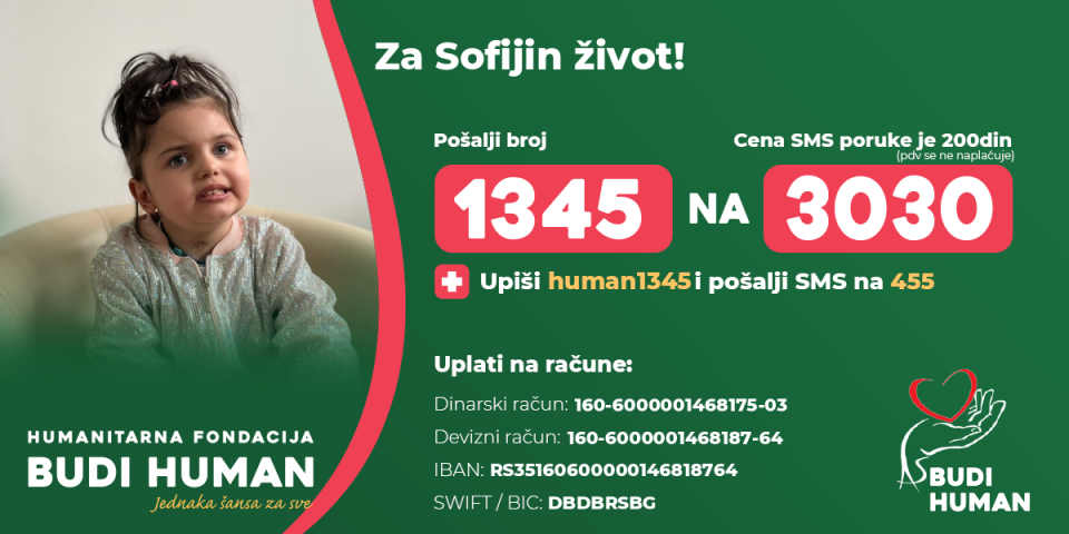 Sofijin život zavisi od 100.000 evra i lečenja u Turskoj! Roditelji imaju dve nedelje da pripreme novac