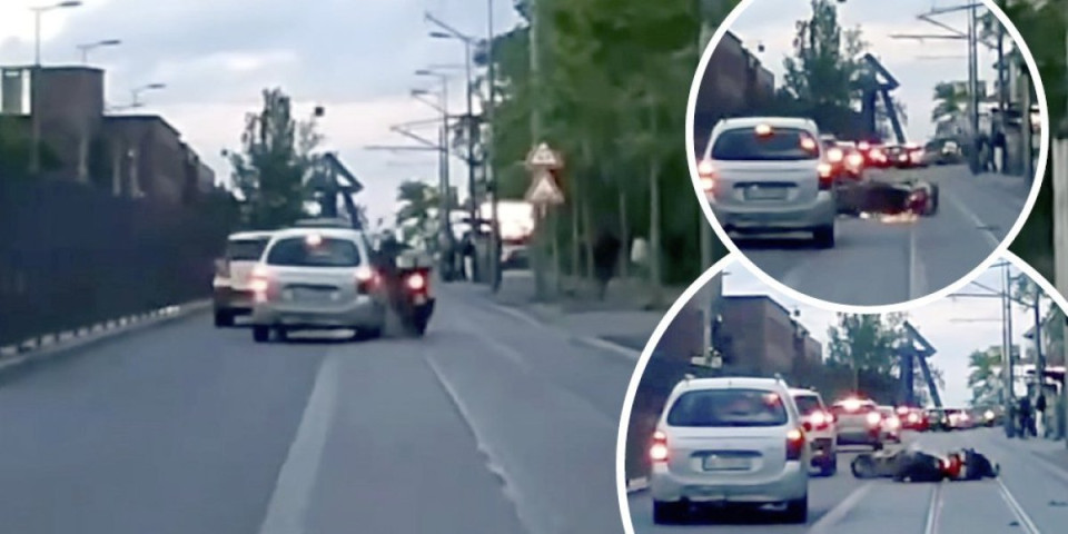 Snimak nezgode iz centra Beograda! Udario motociklistu, dodao gas i pobegao