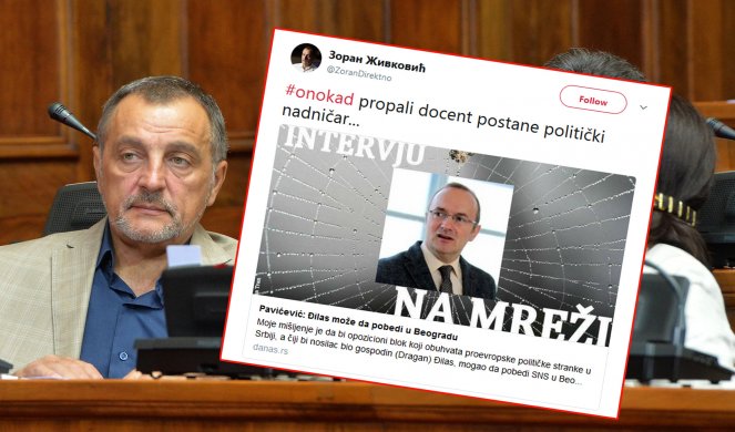 DOTAKAO DNO! Zoran Živković bivšem stranačkom saborcu poručio da je PROPALI DOCENT i POLITIČKI NADNIČAR!