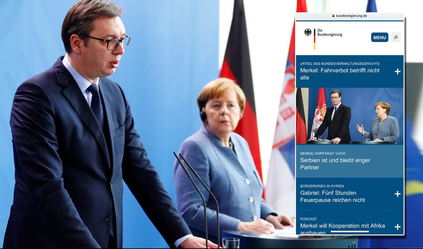 NEOSPORNI USPEH VUČIĆEVE MISIJE! Na zvaničnom sajtu nemačke Vlade potvrđeno blisko partnerstvo Srbije i Nemačke!