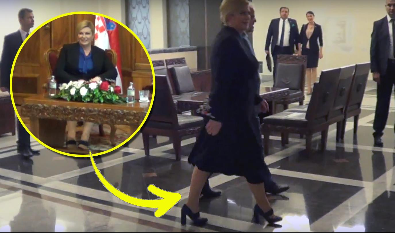 (FOTO/VIDEO) NE, TO NIJE PATKA... TO JE - KOLINDA! Cipele u kojima je predsednica Hrvatske otišla u Makedoniju PREDMET SPRDNJE NA DRUŠTVENIM MREŽAMA! 