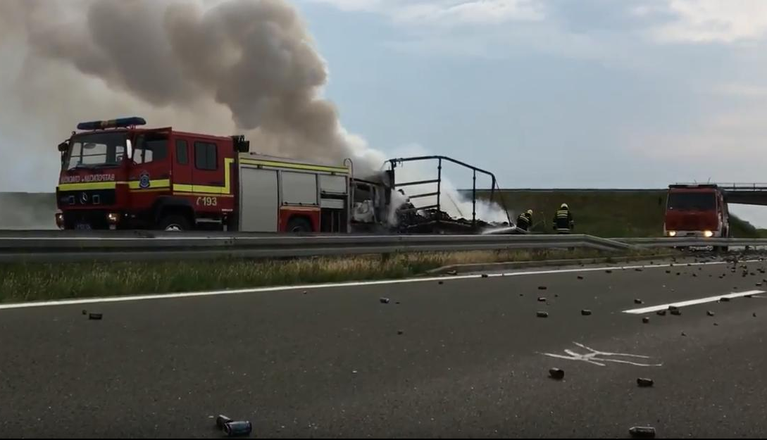 IZGOREO KAMION NA AUTO-PUTU! Dugačke kolone od aerodroma ka Bežanijskoj kosi