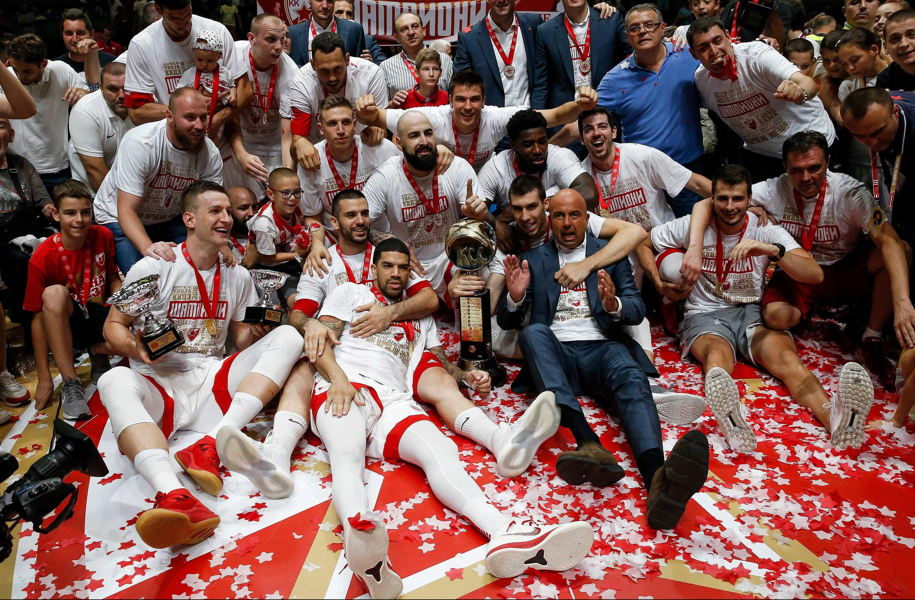 (FOTO) ZVEZDA JE ŠAMPION SRBIJE! Crveno-beli osvojili četvrtu uzastopnu titulu prvaka!