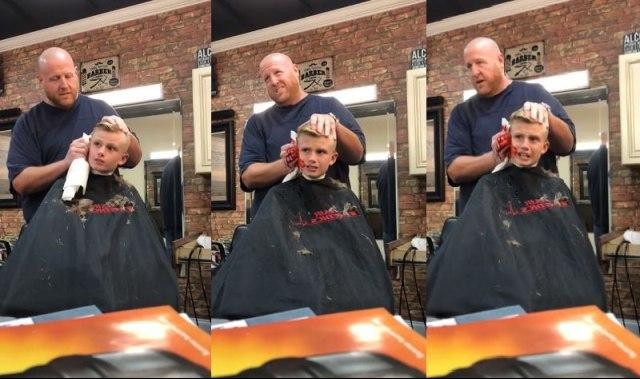 (VIDEO) DA NIJE PRETERAO? Urnebesna reakcija dečaka kome je frizer "odsekao uvo"!