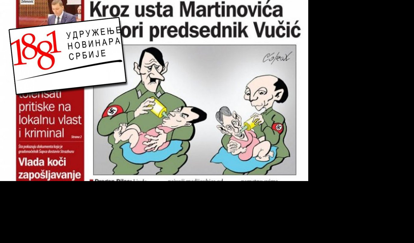 BRUKA, BRE! Udruženje novinara Srbije PODRŽALO skaradnu karikaturu "Danasa" i optužilo vlast za TOTALITARIZAM (?!)