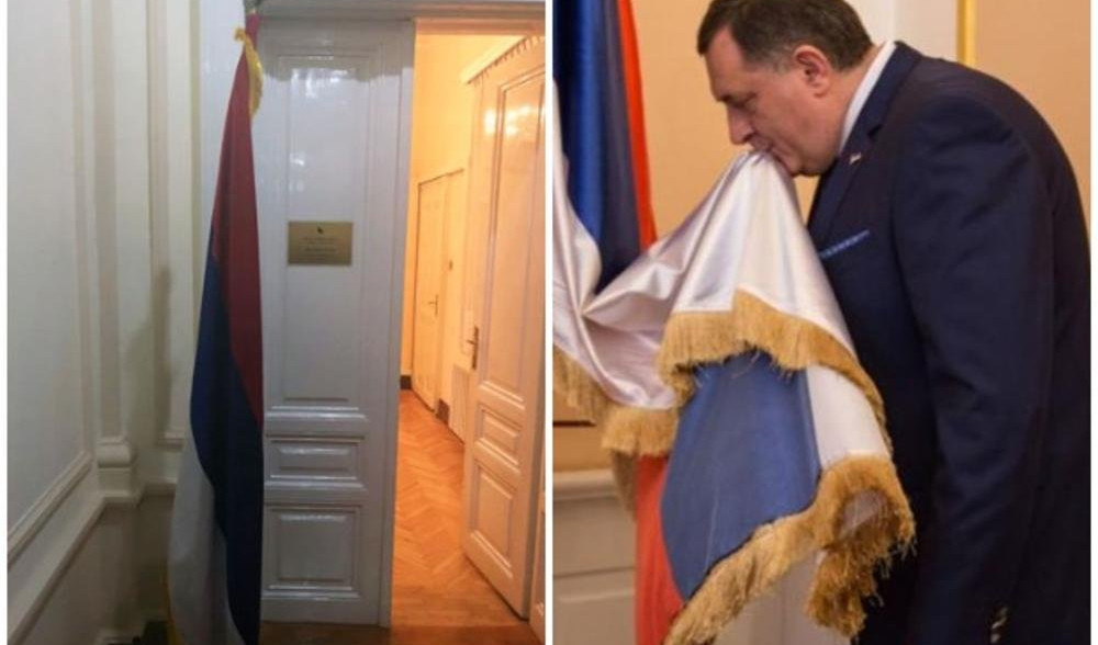 SARAJEVSKE PROVOKACIJE: Uklonjena zastava Srpske ispred kabineta Dodika u Predsedništvu BiH