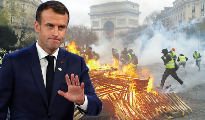 (FOTO) MAKRON U STRAHU OD PUČA, DIŽE 89.000 POLICAJACA I OKLOPNA VOZILA DA GA BRANE: "Žuti prsluci" u subotu osvajaju Pariz!