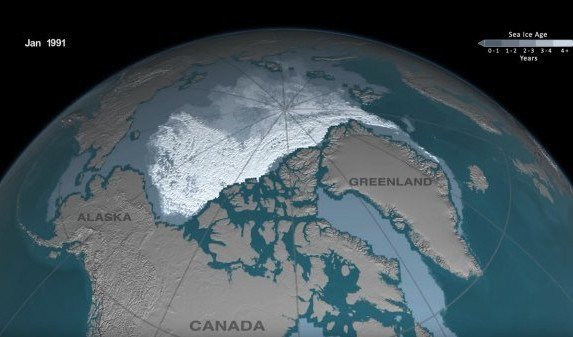 NADREALNA ANIMACIJA! NASA pokazala kako se otapa led na Arktiku u proteklih 25 godina!