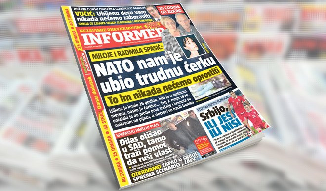SAMO U DANAŠNJEM INFORMERU! 20 GODINA OD ZLOČINA! Miloje i Radmila Spasić: NATO nam je ubio trudnu ćerku! To im nikada nećemo oprostiti
