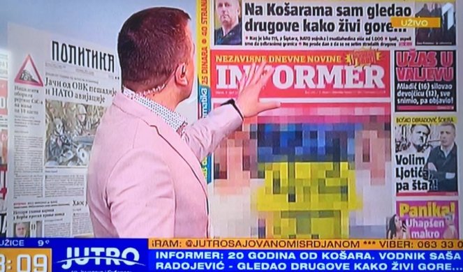 (VIDEO) NEVIĐEN SKANDAL NA TV PRVA! Jovana i Srđan cenzurišu naslovnu stranu Informera!