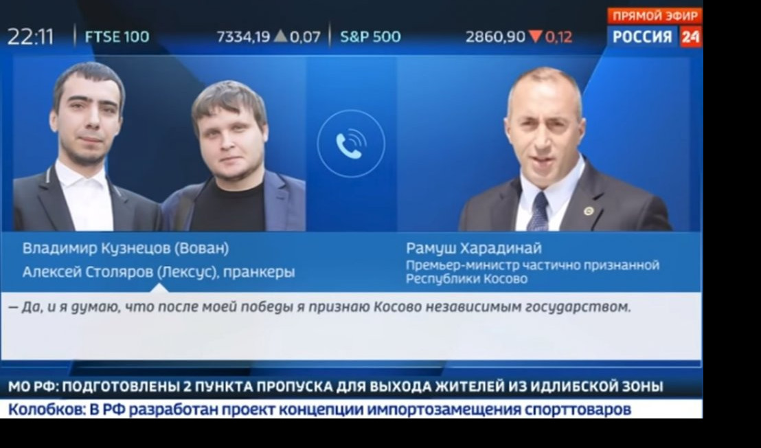 (VIDEO) RAMUŠU SE SMEJE CEO SVET: Ruski prankeri otkrili kako su namagarčili Haradinaja!