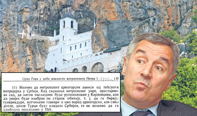 (FOTO) MILOGORCI, EVO DA ZNATE KO STE I ŠTA! Deputacija Crne Gore 1799. Mariji Tereziji: NAŠA CRKVA JE NEODVOJIVI DEO PEĆKE PATRIJARŠIJE!