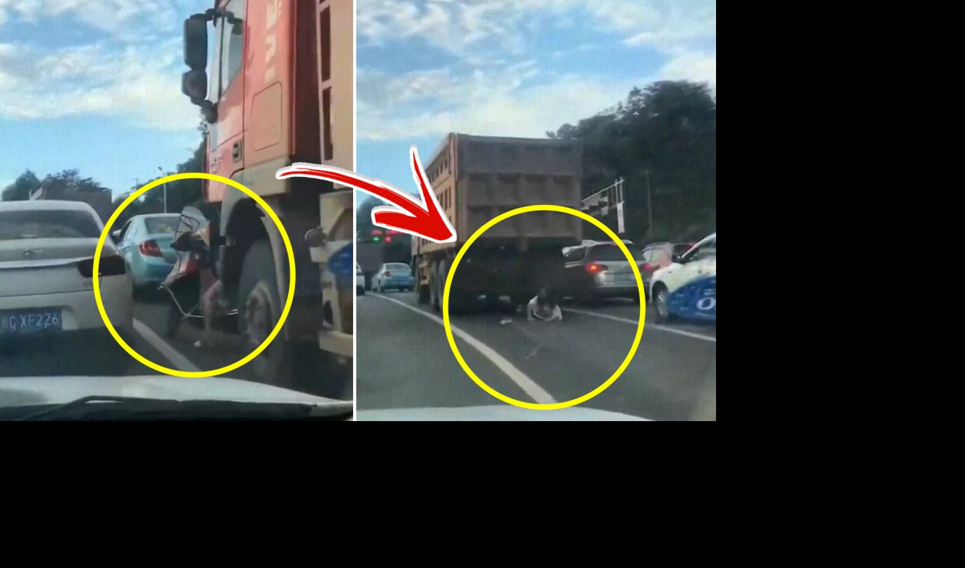 (UZNEMIRUJUĆI VIDEO) SMRTONOSNA KLOPKA! Devojka je na skuteru stala ispred kamiona, A ONDA JE ON KRENUO!