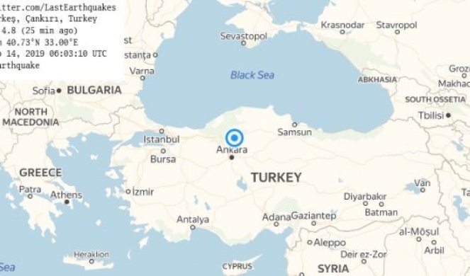 (VIDEO) ZEMLJOTRES U TURSKOJ! Potres od 4,7 po Rihteru pogodio oblast severoistočno od Ankare!