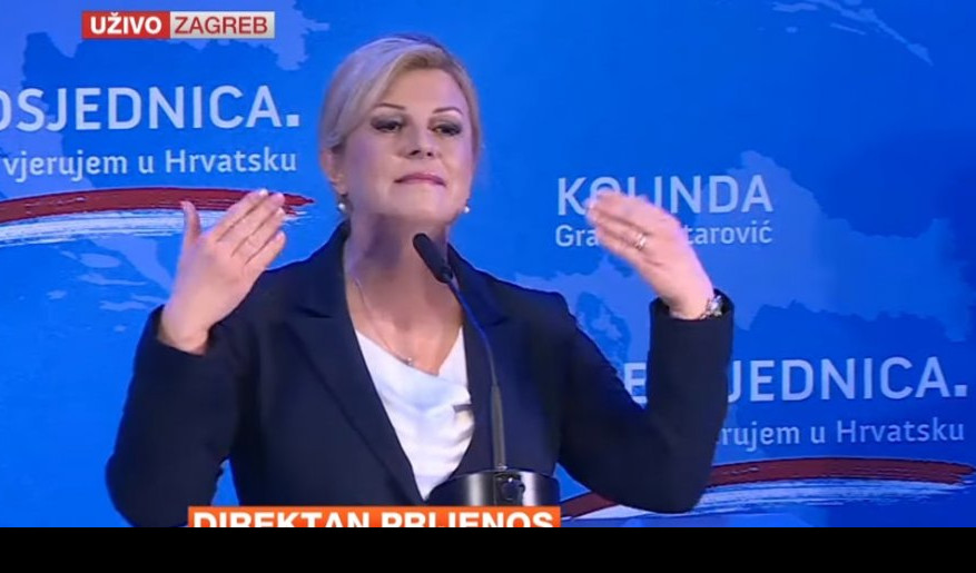 (VIDEO) IDEMO, KOLINDICA! BLAGI SMIJEŠAK ZA DRAGOVOLJCE! Procureo govor predsednice Hrvatske sa detaljnim uputstvom za ponašanje - OVDE OSMEH, OVDE PAUZA... MA, DA PUKNEŠ OD SMEHA!
