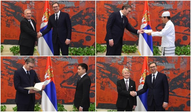 VUČIĆ POŽELEO DOBRODOŠLICU! Predsednik primio akreditivna pisma novih ambasadora u Srbiji
