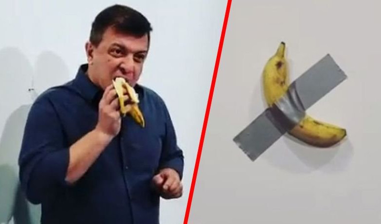 (VIDEO) E SADA JE U BANANI, ALI BUKVALNO! Skinuo ovu voćku sa zida i POJEO JE, A KADA JE ČUO KOLIKO KOŠTA ZALOGAJ MU JE ZASTAO U GRLU!