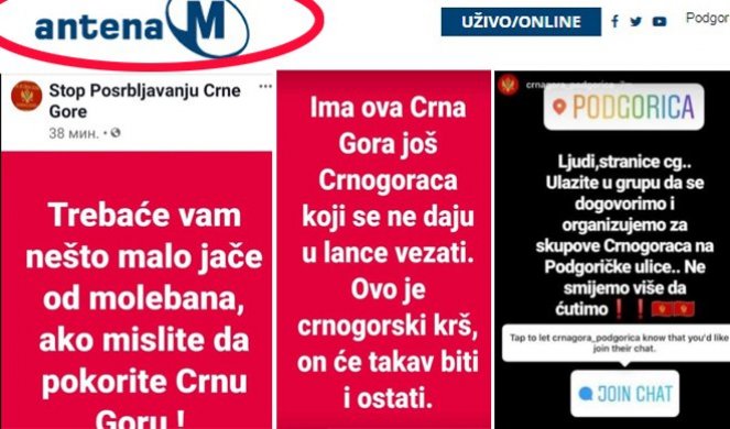 MILOGORCI IZGUBILI KOMPAS, POZIVAJU NA BRATOUBILAČKI RAT! Sramne objave na portalu Antena M, zbog litija i stotina hiljada građana na ulicama crnogorskih gradova!