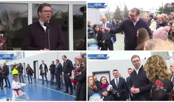 (VIDEO) VUČIĆ U GORNJEM MILANOVCU: Suočavamo se sa mnogim izazovima, ali gradimo, radimo i uveren sam da ćemo odoleti pritiscima!