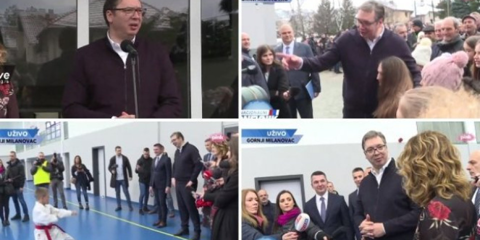 (VIDEO) VUČIĆ U GORNJEM MILANOVCU: Suočavamo se sa mnogim izazovima, ali gradimo, radimo i uveren sam da ćemo odoleti pritiscima!