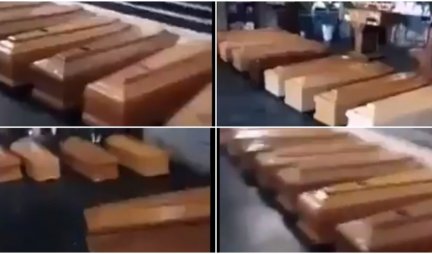 (VIDEO) KORONA KOSI ITALIJANE, NE STIŽU NI DA IH SAHRANE KAO LJUDE! Zastrašujući snimak iz Bergama, 58 KOVČEGA poslagano u crkvi čeka na pogreb!