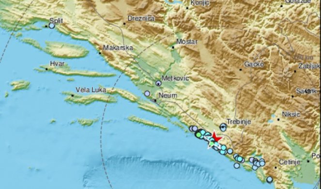 ZEMLJOTRES PROBUDIO TREBINJE! Potres 3,5 po Rihteru kod Dubrovnika!