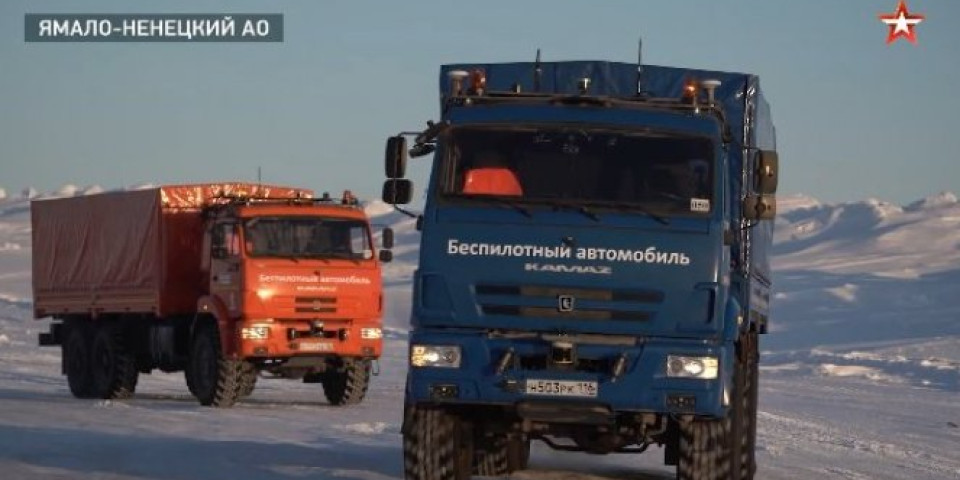 (VIDEO) ŠTA REĆI NA OVO?! RUSKI KAMIONI BEZ POSADE KRSTARE ARKTIKOM! Bespilotni KAMAZI prevoze naftu sa mesta na koja "LJUDSKA NOGA NE MOŽE DA KROČI"!