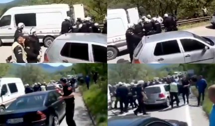 Blokirali put zahtevajući puštanje iz pritvora vladike Joanikija i sveštenika SPC (Video)