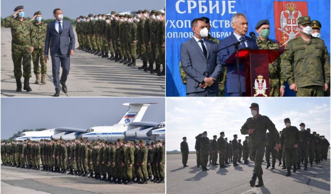 (FOTO) SVEČANI ISPRAĆAJ RUSKIH VOJNIKA SA BATAJNIČKOG AERODROMA! VULIN: Naši vrhovni komandanti obnovili su i još jednom potvrdili vekovno prijateljstvo!