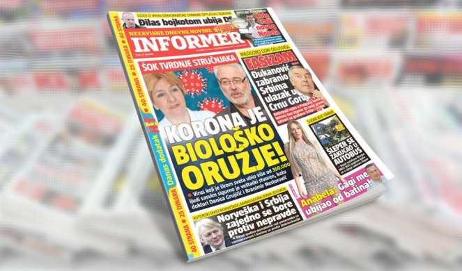 SAMO U DANAŠNJEM INFORMERU! Šokantne tvrdnje stručnjaka: KORONA JE BIOLOŠKO ORUŽJE!