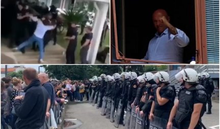 OPSADA BUDVE! Napeto ispred Centra bezbednosti, uhapšene 23 osobe, Carević i Radović prebačeni u bolnicu, u opštinu uveli "nove funkcionere"! (FOTO/VIDEO)