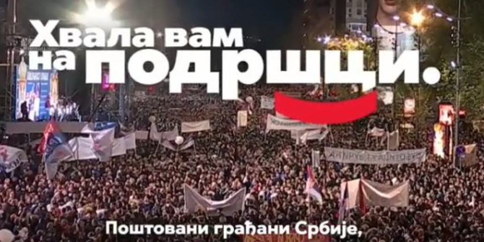 GRAĐANI, HVALA VAM! SVAKI VAŠ GLAS DONOSI... Predsednik Srbije Aleksandar Vučić u novom spotu zahvalio na ukazanom poverenju! (VIDEO)