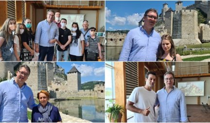 (FOTO) NAJVEĆE BOGATSTVO NAŠE SRBIJE SU OVI DIVNI LJUDI! Vučić obišao obnovljenu Golubačku tvrđavu!