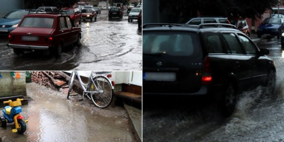 (FOTO) JAKO NEVREME POGODILO JAGODINU! Automobili "plivaju" po ulicama, izlile se šahte, voda ušla u podrume, prokišnjavaju krovovi