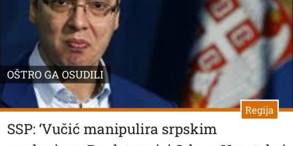 DOK PROUSTAŠKI MEDIJI PROMOVIŠU ĐILASA KOJI PLJUJE VUČIĆA, HRVATI ŠALJU JASNU PORUKU SRBIMA: PALITE TRAKTOR I MARŠ ODAVDE, "UBIJ SRBINA" I "ZA DOM SPREMNI"!