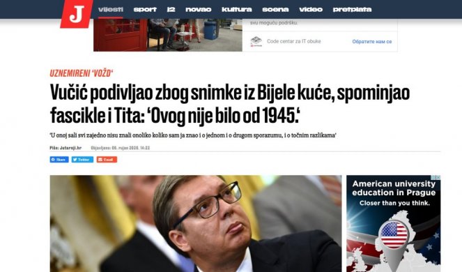 HRVATI VUČIĆU NE MOGU DA OPROSTE USPEH U VAŠINGTONU! Najstavlja se prljava medijska kampanja protiv predsednika Srbije!