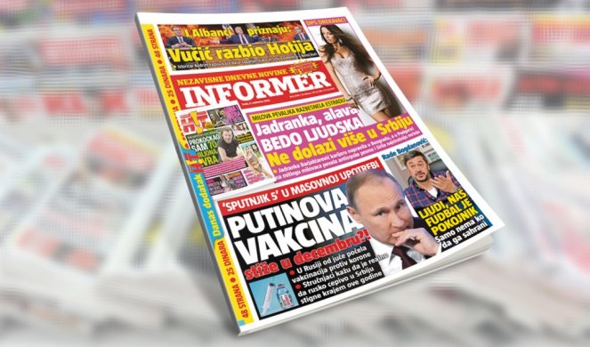 SAMO U DANAŠNJEM INFORMERU! 'SPUTNJIK 5' U MASOVNOJ UPOTREBI! Putinova vakcina stiže u decembru?!