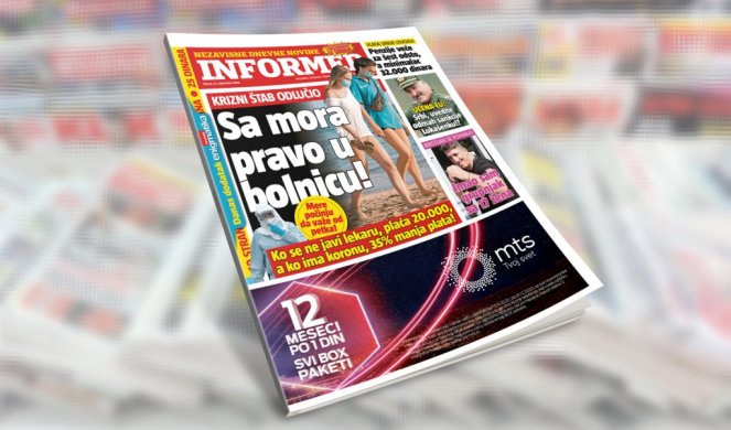 SAMO U DANAŠNJEM INFORMERU! KRIZNI šTAB ODLUČIO! Sa mora pravo u bolnicu!