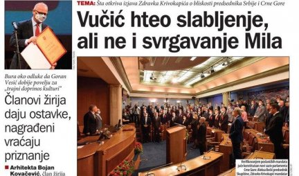DOKAZ POTPUNOG LUDILA ĐILASOVE NOVINE! Kod njih Vučić jedan dan ruši Mila, a drugi dan radi protiv opozicije! SAD JE USLEDIO VRHUNAC! (FOTO)