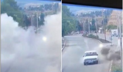 (VIDEO) LADA JAČA OD SMRTI! Azerbejdžanski projektili padaju pored, vozilo neoštećeno izleće iz dima!