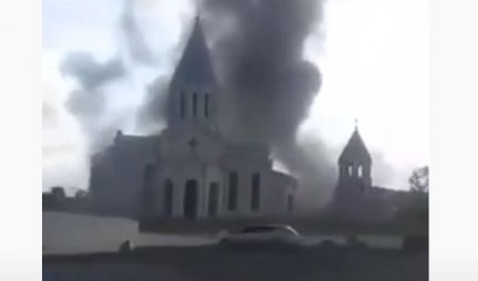 (VIDEO/FOTO) AZERBEJDŽANCI GRANATIRALI PRAVOSLAVNU CRKVU! Bombardovana najveća svetinja i simbol Nagorno Karabaha!