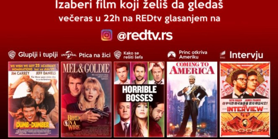 TI BIRAŠ FILM: Svake večeri na RED TV-u u 22 časa prikazuje se film po tvom izboru!