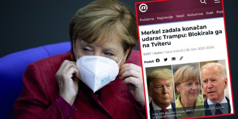 ČIST PROFESIONALIZAM! Đilasovski medij objavio da je Merkel blokirala Trampa na Tviteru, videli da je u pitanju lažni nalog, pa onda bedno pokušali da se operu... (FOTO)