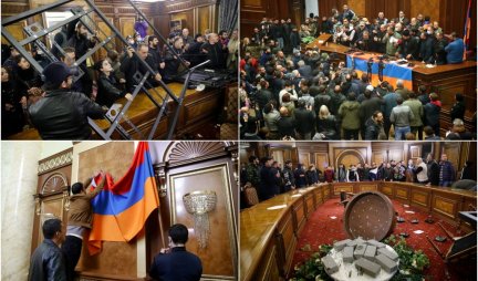 PUCNJI NA ULICAMA, RULJA UPALA U PARLAMENT I PRETUKLA PREDSEDNIKA! Haos u Jermeniji posle potpisivanja primirja u Nagorno Karabahu! (FOTO/VIDEO)