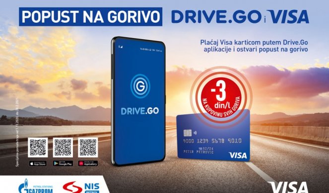 NIS I VISA SU PRIPREMILI POPUST NA GORIVO! Uz pomoć Drive.Go mobilne aplikacije štedite vreme, novac i čuvate svoje zdravlje!