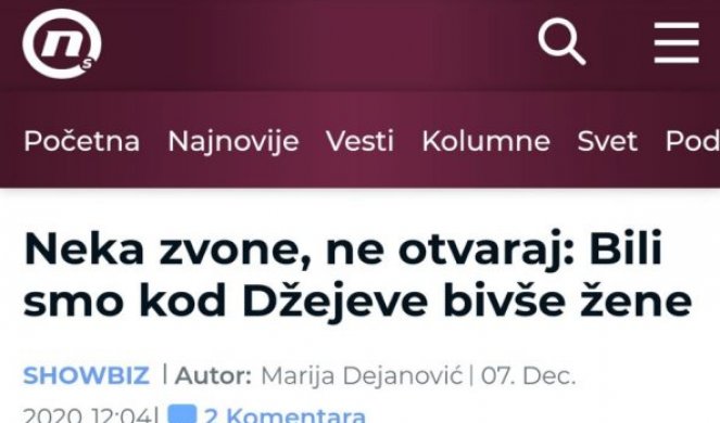 (FOTO) OVO JE ODVRATNO! Novinarka Nove S otišla na vrata Džejeve bivše žene, POŠTO JOJ NIKO NIJE OTVORIO PUSTILA SKANDALOZAN TEKST! SRAMOTA!