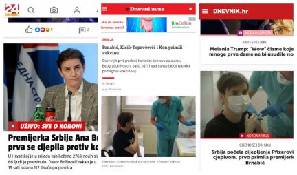 CEO REGION GLEDA U SRBIJU! Mediji u Hrvatskoj i BiH kao glavnu objavili vest o početku vakcinacije protiv korone u našoj zemlji!