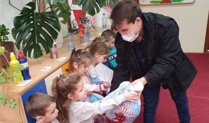 SOLD BOOKS, BUYED GIFTS: Young poet Jovan Zafirovic gave packages to children in Kosovo and Metohija